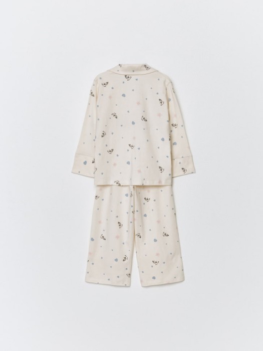 трикотажная пижама с принтом для девочек от бренда sela вид слева
