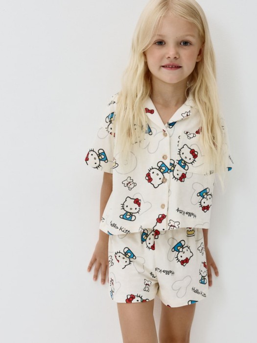 трикотажная пижама с принтом hello kitty для девочек 4610283616513 фотография