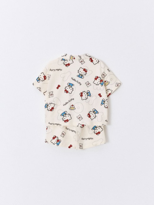 трикотажная пижама с принтом hello kitty для девочек из россии вид сбоку