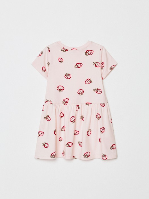 трикотажное платье с принтом для девочек из россии вид сбоку