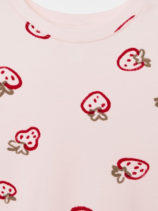 трикотажное платье с принтом для девочек из хлопка спереди