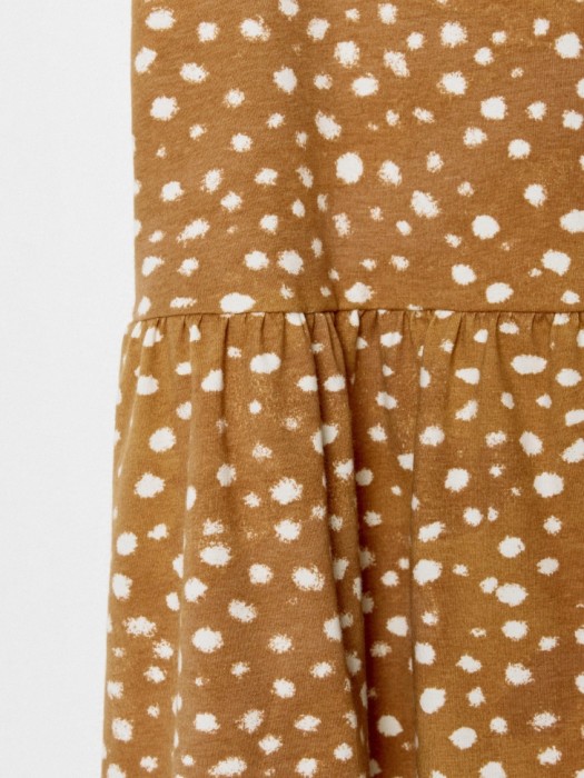 трикотажное платье с принтом для девочек из хлопка спереди