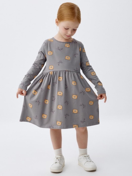 трикотажное платье с принтом для девочек 4680798471495 фотография