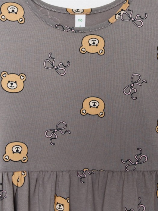 трикотажное платье с принтом для девочек из россии вид сбоку