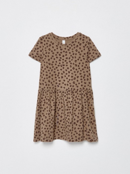 трикотажное платье с принтом для девочек из россии вид сбоку