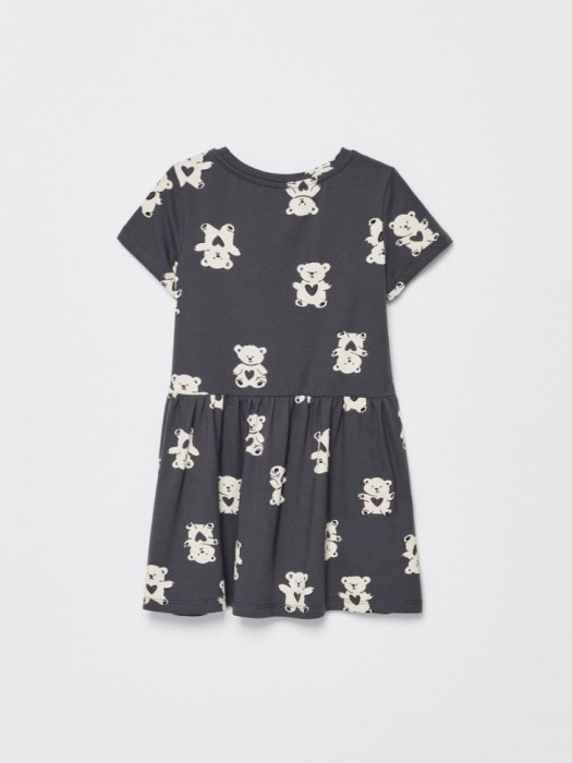 трикотажное платье с принтом для девочек из россии вид сбоку