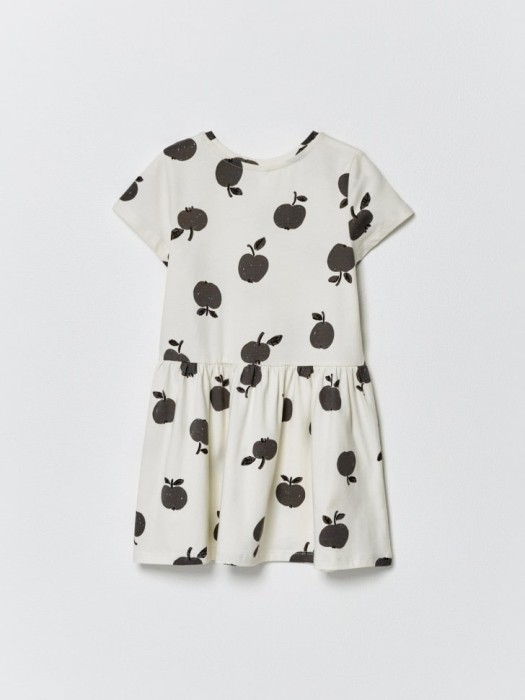 трикотажное платье с принтом для девочек из россии вид сбоку