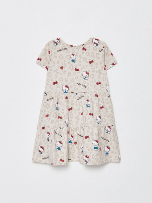 трикотажное платье с принтом hello kitty для девочек по цене 899 руб вид справа