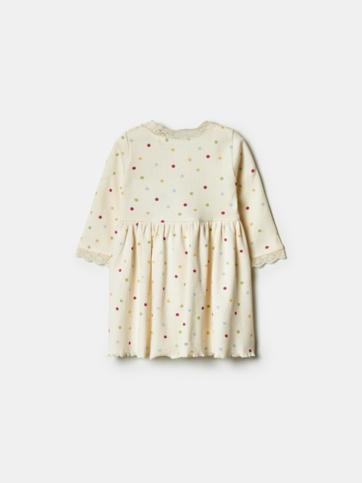 трикотажное платье в горошек для малышей по цене 1199 руб вид справа