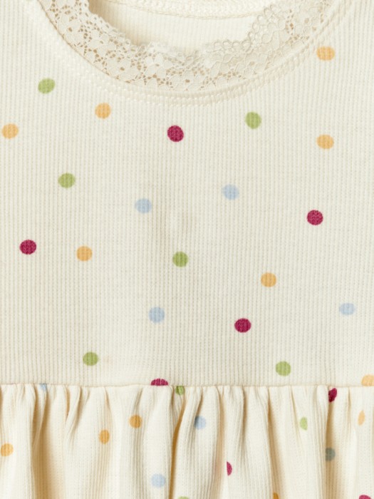 трикотажное платье в горошек для малышей из россии вид сбоку