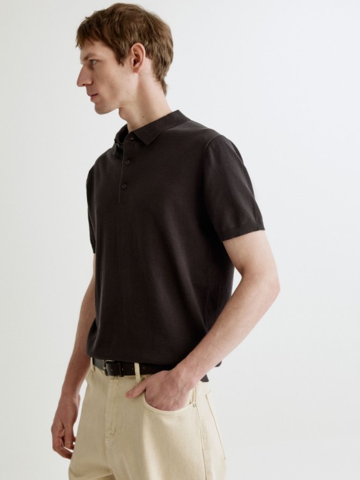 трикотажное поло с коротким рукавом из россии вид сбоку