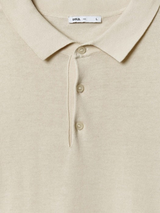 трикотажное поло с коротким рукавом из хлопка спереди