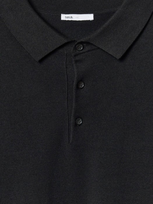 трикотажное поло с коротким рукавом из хлопка спереди