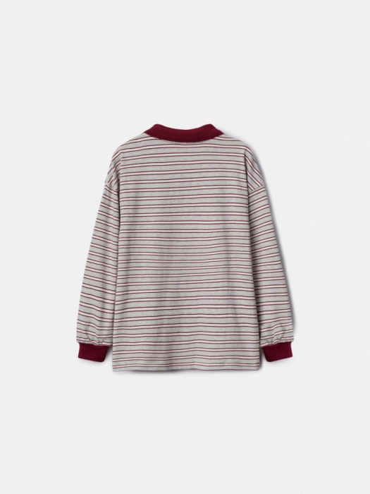 трикотажное поло в полоску для мальчиков из россии вид сбоку