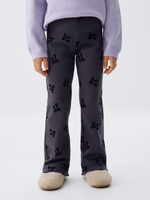 трикотажные брюки клеш с принтом для девочек 4680798747224 фотография