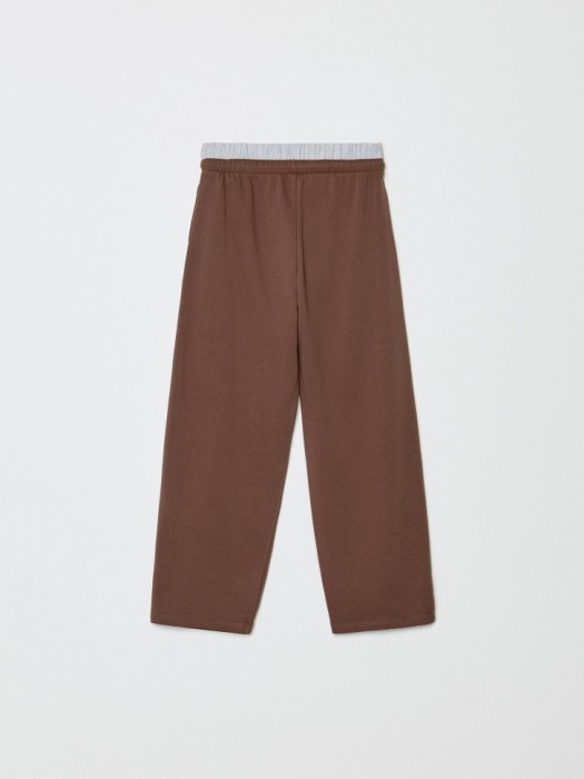 трикотажные брюки с двойным поясом для девочек из россии вид сбоку