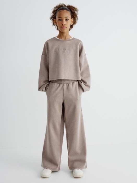 трикотажные брюки с эффектом стирки для девочек 4680798488080 фотография