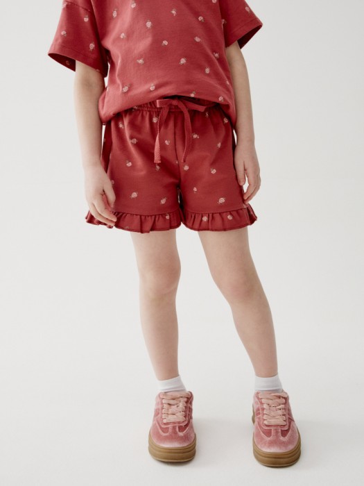 трикотажные шорты с принтом для девочек от бренда sela вид слева