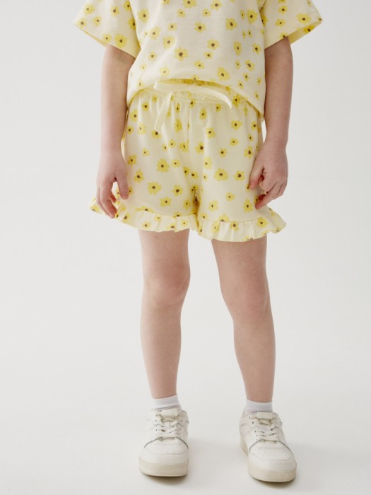 трикотажные шорты с принтом для девочек от бренда sela вид слева