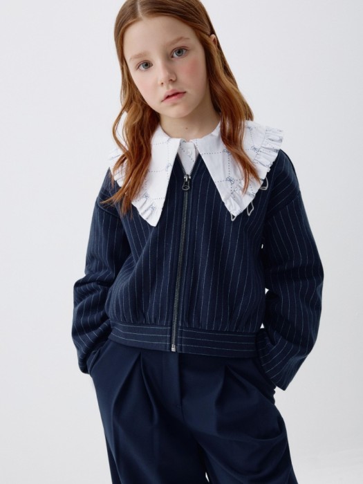 трикотажный бомбер в полоску для девочек 4680798269740 фотография