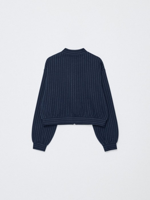 трикотажный бомбер в полоску для девочек из россии вид сбоку