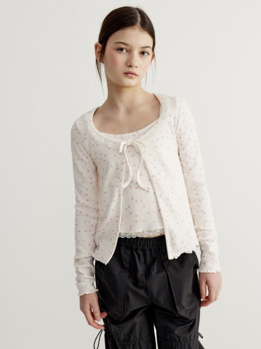 трикотажный кардиган на завязках для девочек 4610517362353 фотография