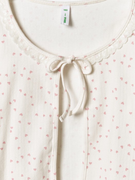 трикотажный кардиган на завязках для девочек из россии вид сбоку