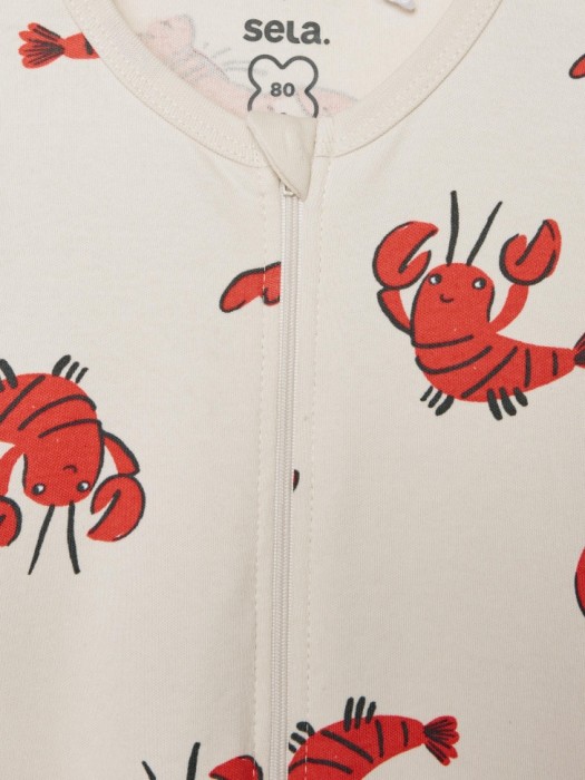 трикотажный комбинезон с принтом для малышей из россии вид сбоку