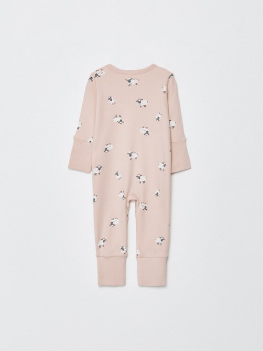 трикотажный комбинезон с принтом для малышей от бренда sela вид слева