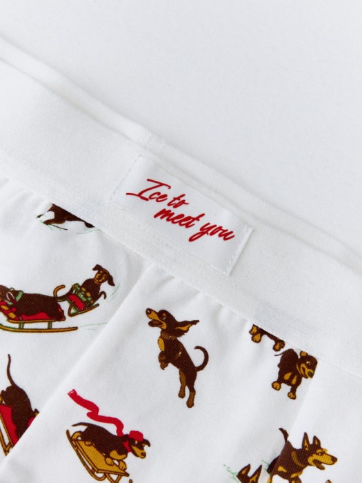 трусы боксеры с принтом от бренда sela вид слева