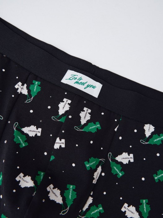 трусы боксеры с принтом от бренда sela вид слева