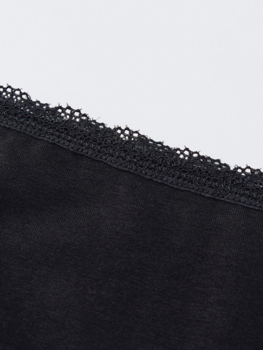 трусы слипы с кружевом из хлопка спереди