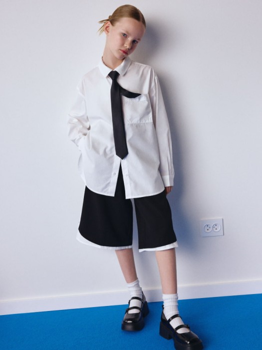 удлиненная белая рубашка для девочек 4680798095448 фотография