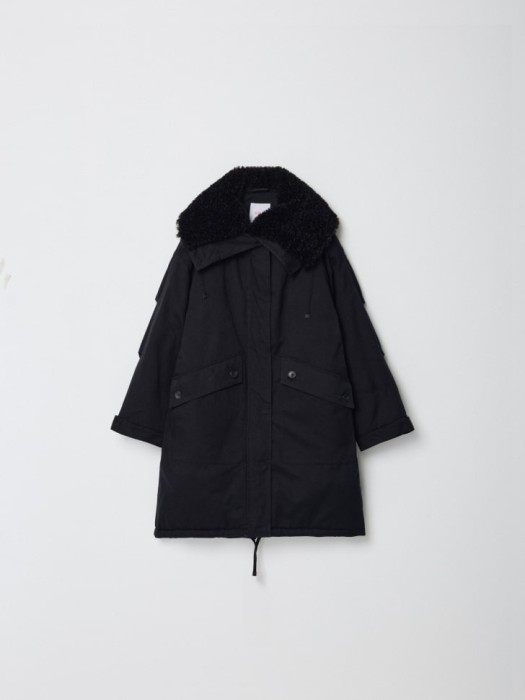 удлиненная парка из линейки  young из льна спереди