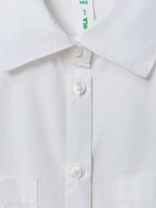 удлиненная рубашка для девочек из хлопка спереди