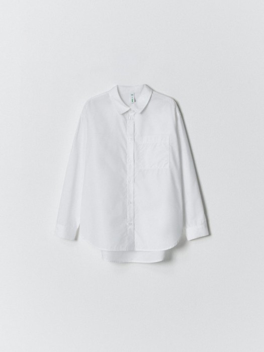 удлиненная рубашка из смесового модала для девочек из россии вид сбоку