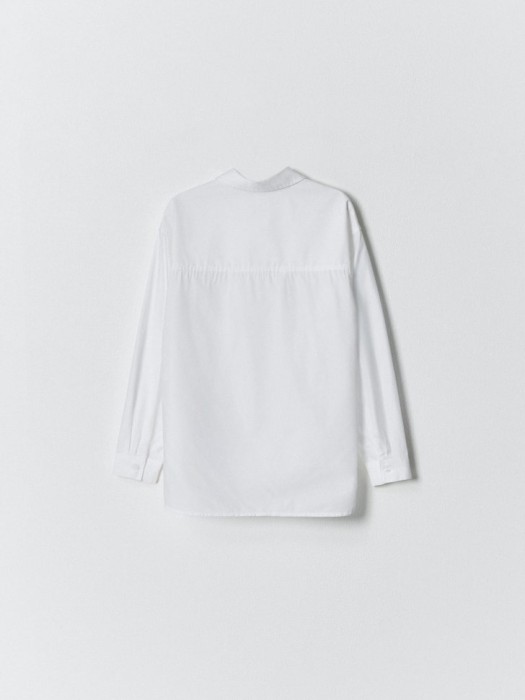 удлиненная рубашка из смесового модала для девочек из хлопка спереди