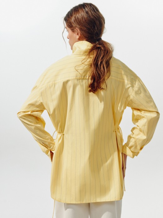 удлиненная рубашка с драпировкой из линейки  young из россии вид сбоку