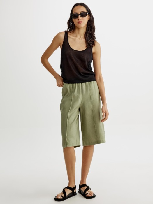 удлиненные шорты-бермуды со стрелками из льна 4610517308078 фотография