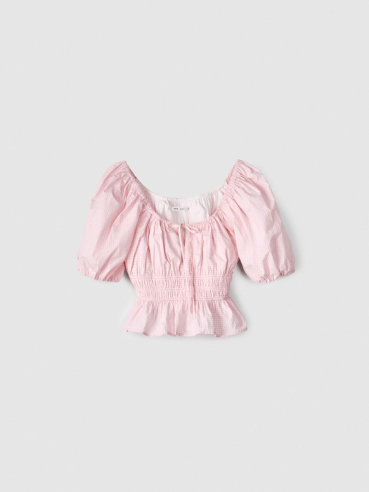 укороченная блузка из хлопка с объемными рукавами 4640611060046 фотография