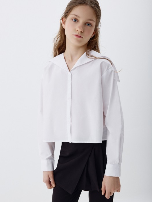 укороченная блузка с морским воротником для девочек 4680798324494 фотография