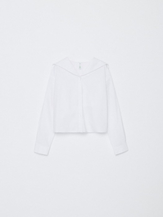 укороченная блузка с морским воротником для девочек из россии вид сбоку