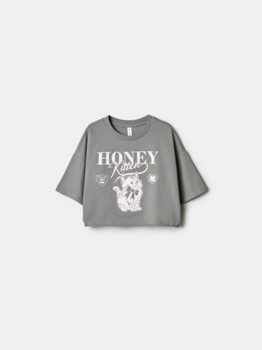 укороченная футболка из футера для девочек по цене 999 руб вид справа