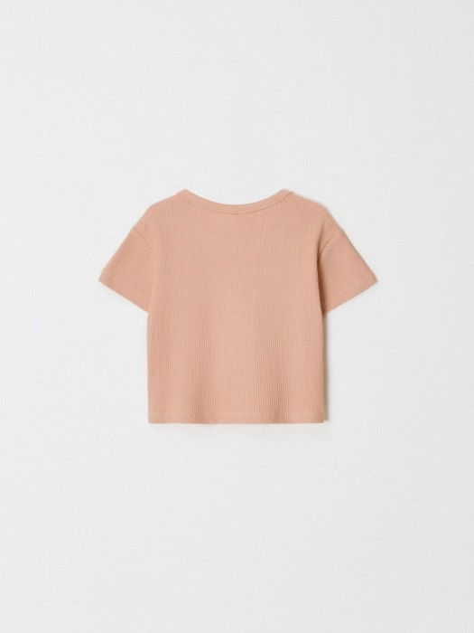 укороченная футболка с принтом для девочек от бренда sela вид слева