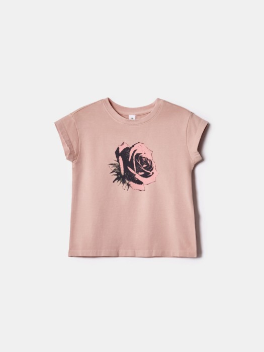 укороченная футболка с принтом для девочек по цене 799 руб вид справа