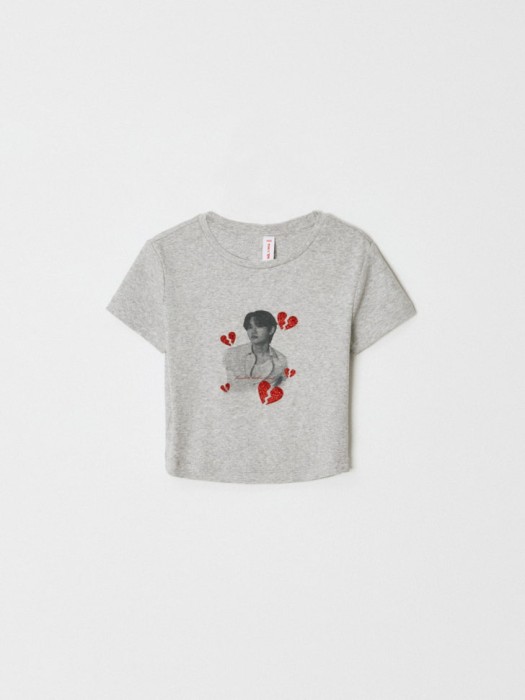 укороченная футболка с принтом w24 для девочек по цене 399 руб вид справа