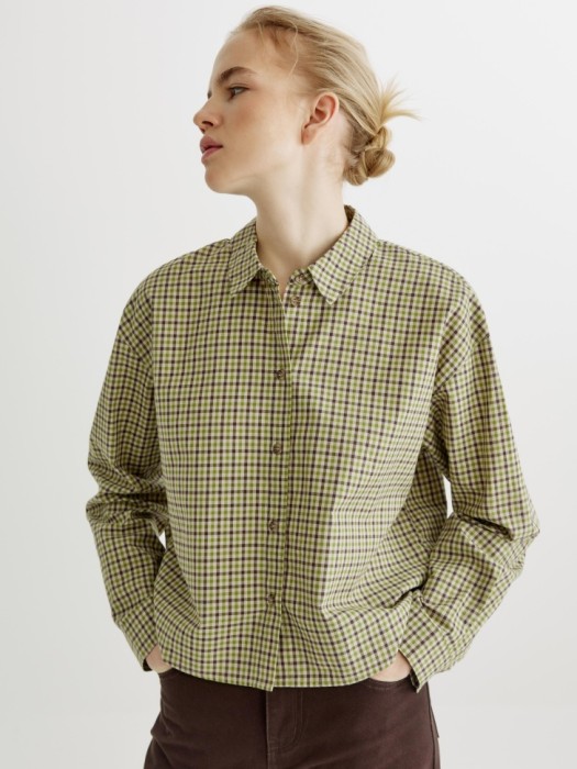 укороченная рубашка из хлопка в клетку 4610517687821 фотография