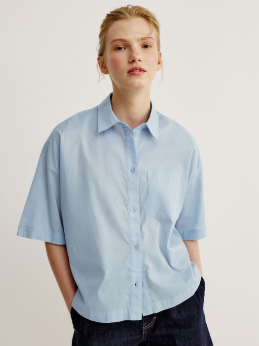 укороченная рубашка оверсайз из хлопка 4610517851666 фотография