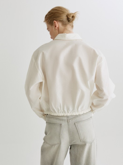 укороченная рубашка с резинкой по низу по цене 3799 руб вид справа