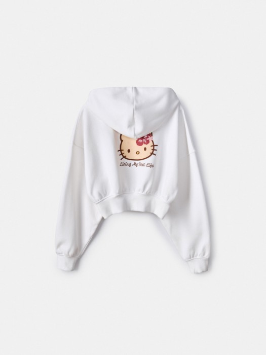 укороченная толстовка с принтом hello kitty из линейки  young из хлопка спереди
